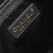 Chanel Black Calfskin Grand Shopping Tote GST Chain Handbag 154323