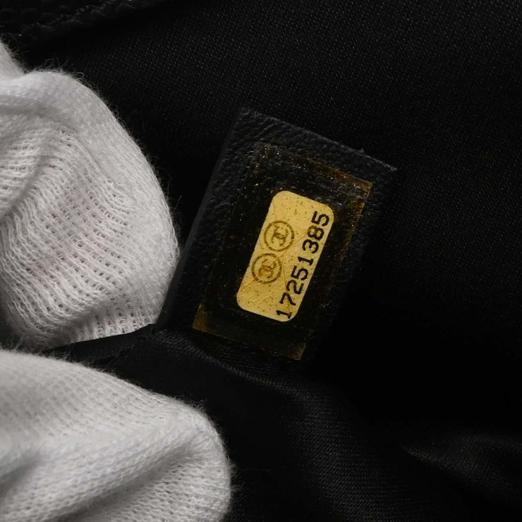 Chanel Black Calfskin Grand Shopping Tote GST Chain Handbag 154323