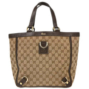 Gucci Beige Canvas GG Abbey D Ring Tote Handbag 130739 002404 154326