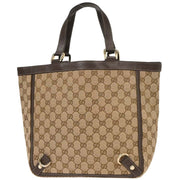 Gucci Beige Canvas GG Abbey D Ring Tote Handbag 130739 002404 154326