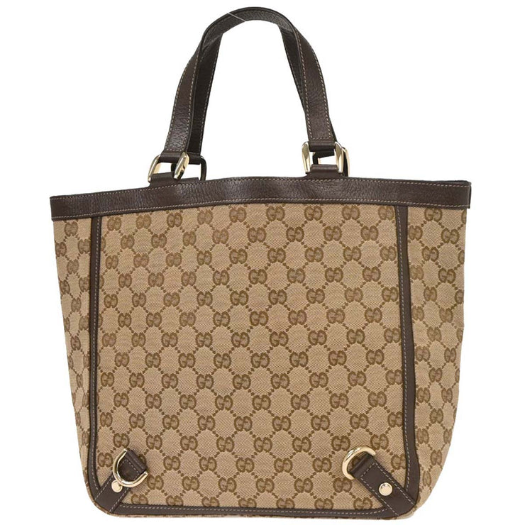 Gucci Beige Canvas GG Abbey D Ring Tote Handbag 130739 002404 154326