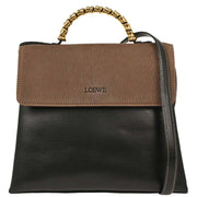 Loewe Black Brown Leather Velazquez 2way Shoulder Handbag L16 154348