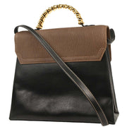 Loewe Black Brown Leather Velazquez 2way Shoulder Handbag L16 154348