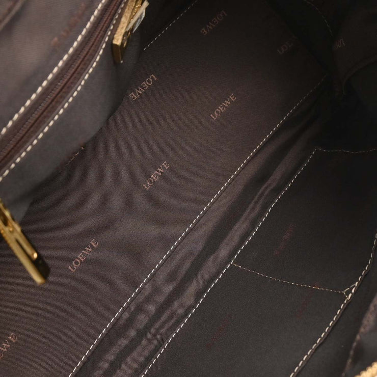 Loewe Metallic Gold Leather Amazona 28 Handbag 270709 154358