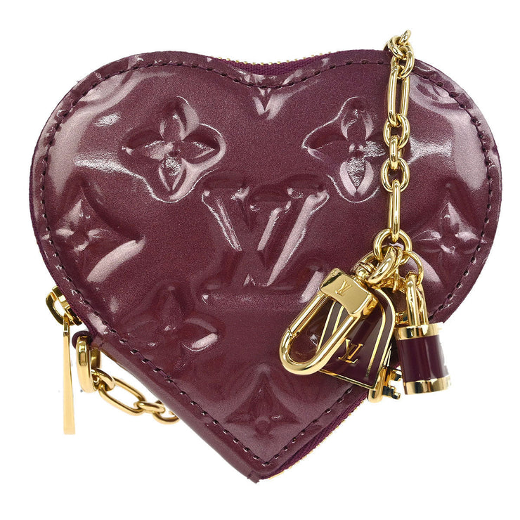 Louis Vuitton Vernis Purple Porte Monnaie Coeur Coin Wallet M93563 TH1028 154361