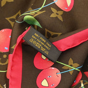 Louis Vuitton Brown Monogram Cherry Scarf 85 M71962 Small Good 154364