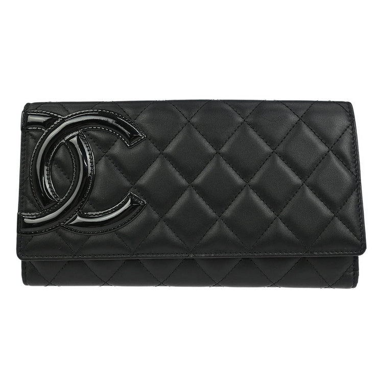 Chanel Black Calfskin Cambon Ligne Long Wallet 154366
