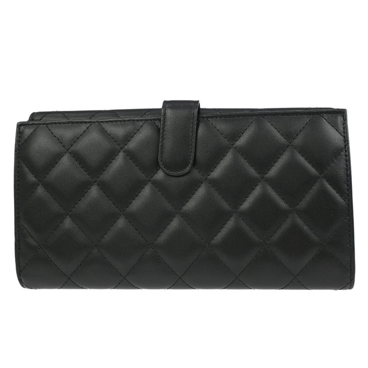 Chanel Black Calfskin Cambon Ligne Long Wallet 154366