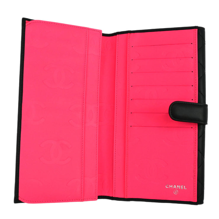 Chanel Black Calfskin Cambon Ligne Long Wallet 154366