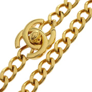 Chanel Turnlock Medallion Chain Pendant Necklace Gold 97P 154367