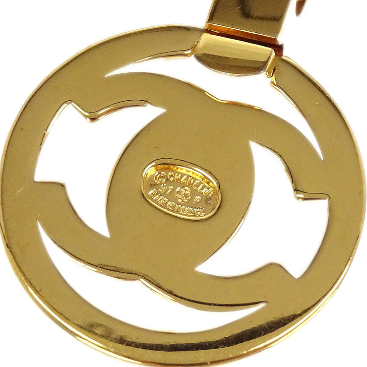 Chanel Turnlock Medallion Chain Pendant Necklace Gold 97P 154367