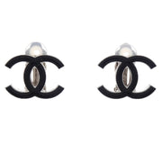 Chanel Silver CC Earrings Clip-On 04A 154378
