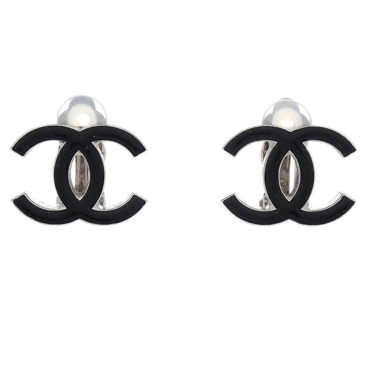 Chanel Silver CC Earrings Clip-On 04A 154378