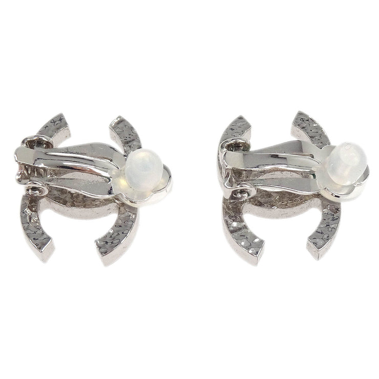 Chanel Silver CC Earrings Clip-On 04A 154378