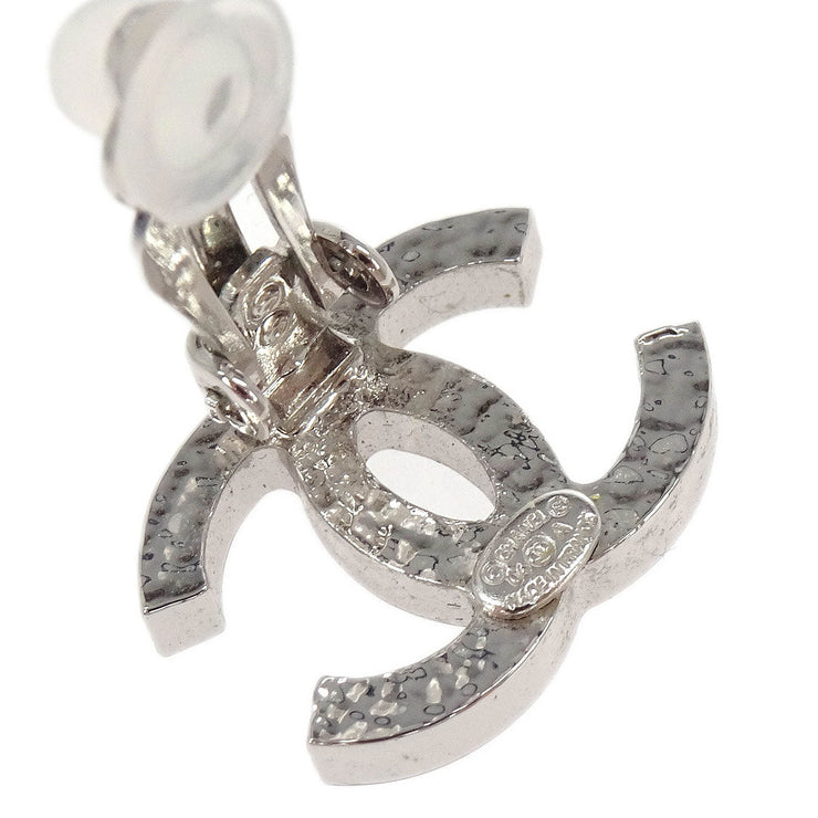 Chanel Silver CC Earrings Clip-On 04A 154378