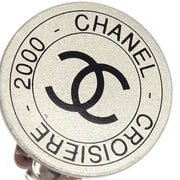 Chanel Button Earrings Clip-On Silver 00C 154381