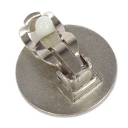 Chanel Button Earrings Clip-On Silver 00C 154381