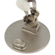 Chanel Button Earrings Clip-On Silver 00C 154381