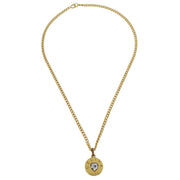 Celine Gold Chain Pendant Necklace Heart Rhinestone 154390