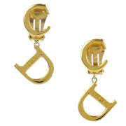 Christian Dior Earrings Clip-On Dangle Gold 154391