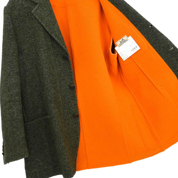 Hermes Single Breasted Jacket Dark Green 6921/003/G19501/8/R #50 154397