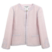 Chanel Collarless Jacket Pink 09C #42 154401