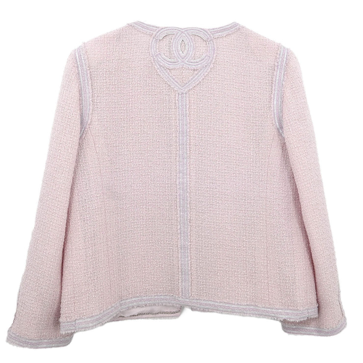Chanel Collarless Jacket Pink 09C #42 154401