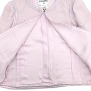 Chanel Collarless Jacket Pink 09C #42 154401