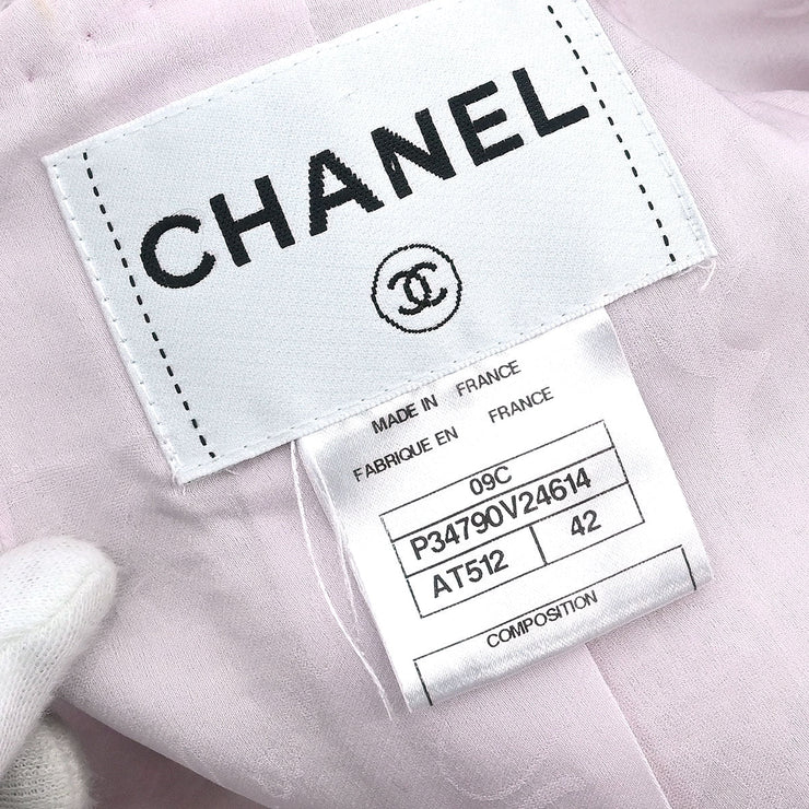 Chanel Collarless Jacket Pink 09C #42 154401