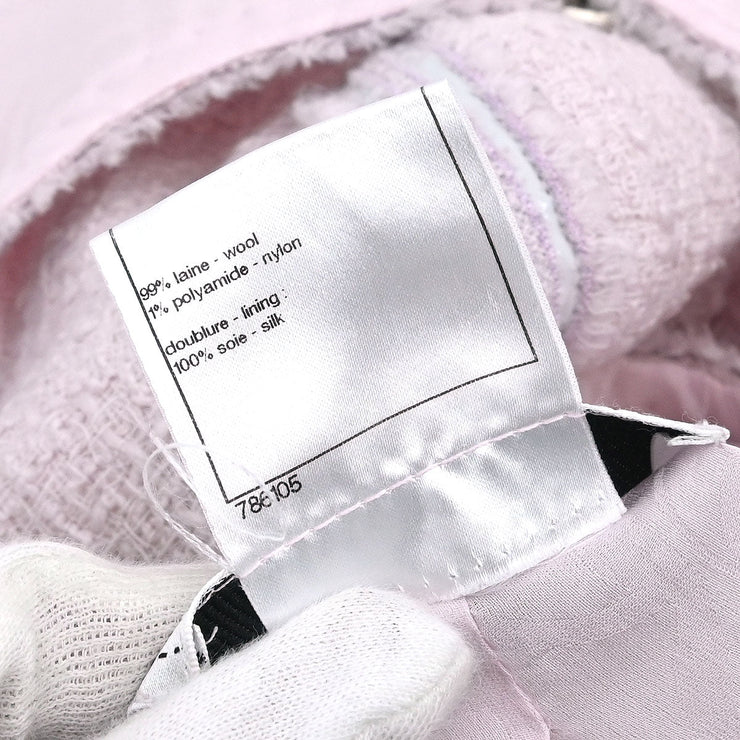 Chanel Collarless Jacket Pink 09C #42 154401