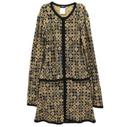 Chanel Setup Suit Zip Up Top Skirt Black 03P #38 #34 154404