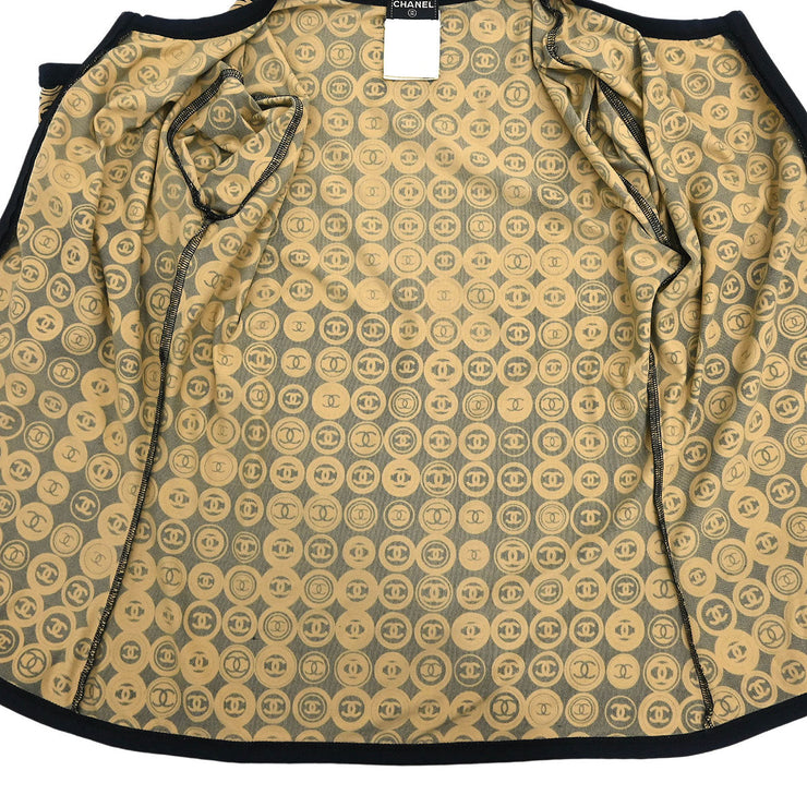 Chanel Setup Suit Zip Up Top Skirt Black 03P #38 #34 154404