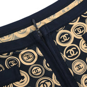 Chanel Setup Suit Zip Up Top Skirt Black 03P #38 #34 154404