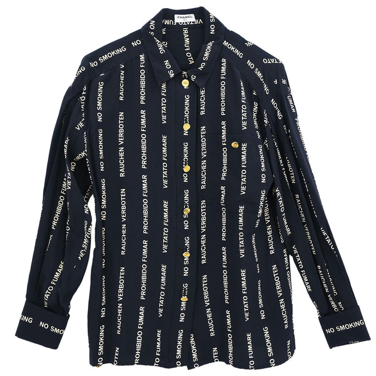 Chanel Blouse Shirt Black 154406