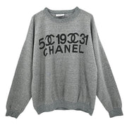 Chanel Long Sleeve Top Sweater Gray 154413