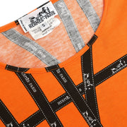 Hermes Long Sleeve T-shirt Top Orange #S 154432