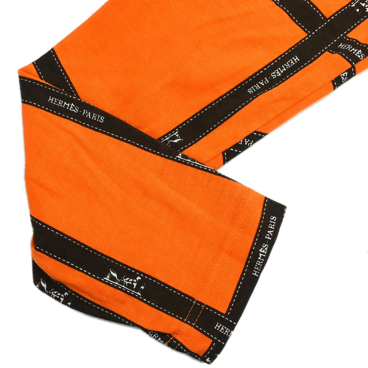 Hermes Long Sleeve T-shirt Top Orange #S 154432