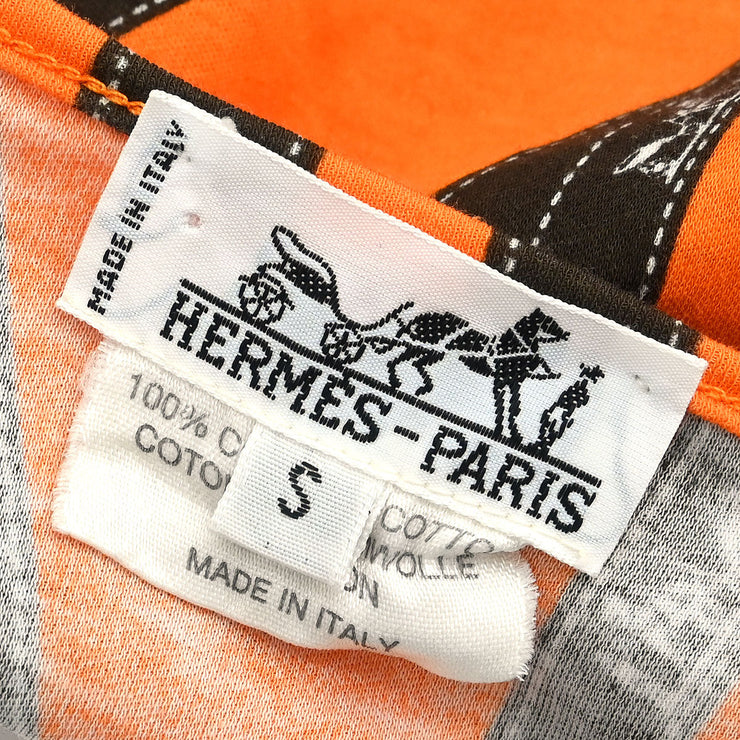 Hermes Long Sleeve T-shirt Top Orange #S 154432
