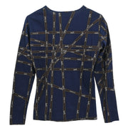 Hermes Long Sleeve T-shirt Top Navy #S 154433