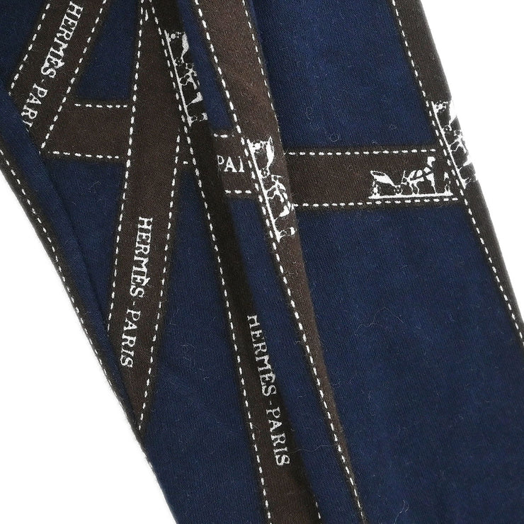 Hermes Long Sleeve T-shirt Top Navy #S 154433