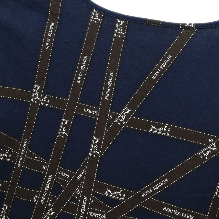 Hermes Long Sleeve T-shirt Top Navy #S 154433