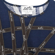 Hermes Long Sleeve T-shirt Top Navy #S 154433