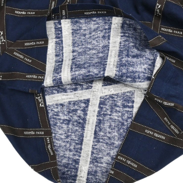 Hermes Long Sleeve T-shirt Top Navy #S 154433