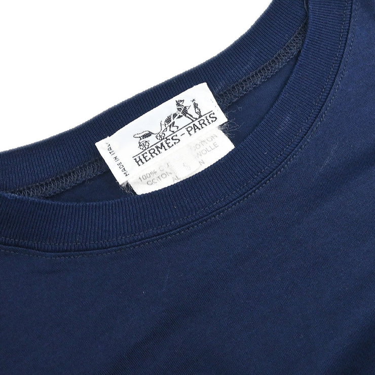 Hermes Short Sleeve T-shirt Top Navy #S 154434