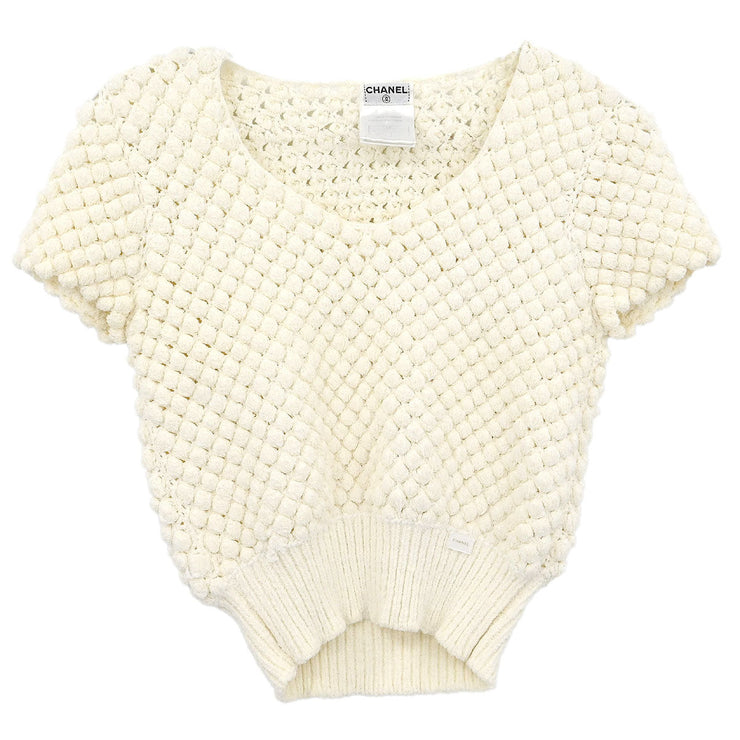 Chanel Short Sleeve Top White 03P #40 154436