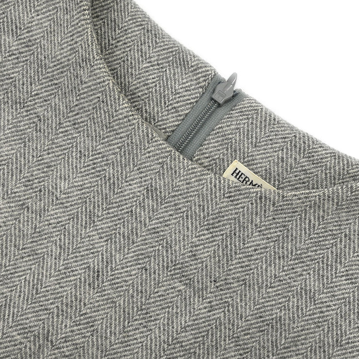 Hermes Sleeveless Dress Gray #40 154443