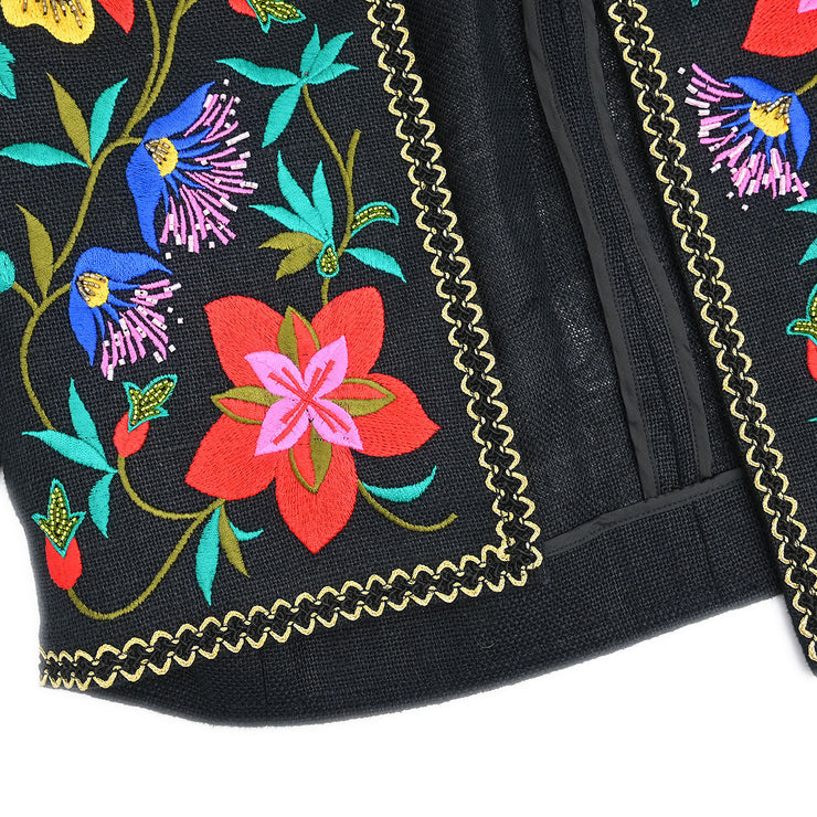 Yves Saint Laurent Collarless Jacket Black HZ530-700 #S 154447