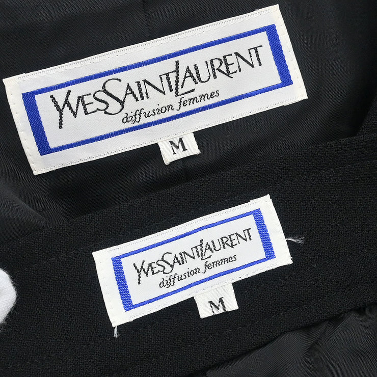 Yves Saint Laurent Setup Suit Jacket Skirt Black HZ145-409 HE090-409 #M 154449