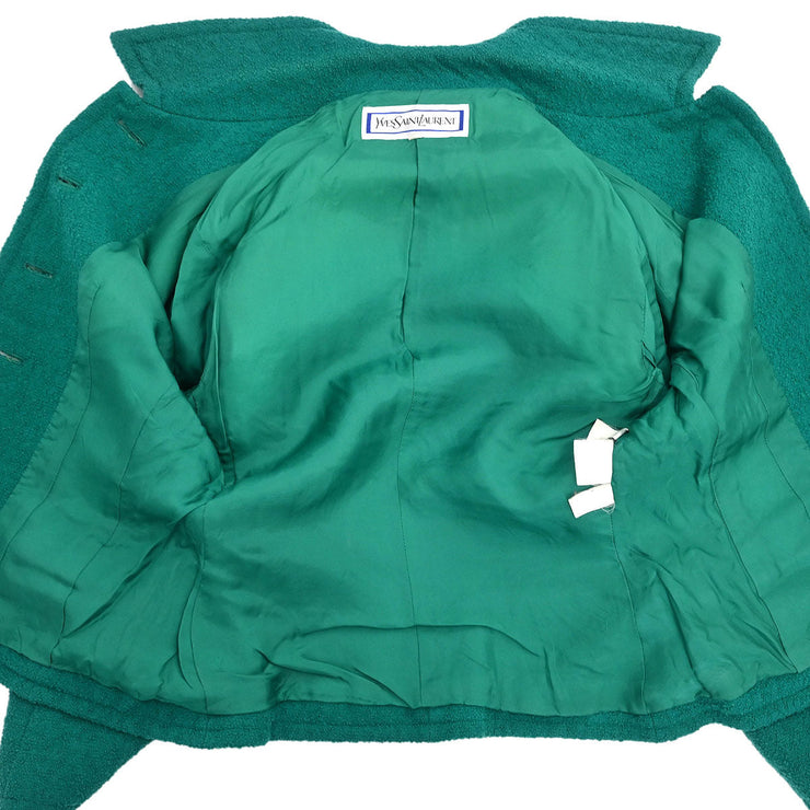 Yves Saint Laurent Single Breasted Jacket Green HZ537-870 #L 154453