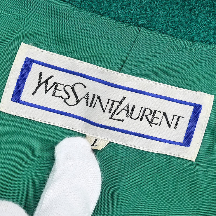 Yves Saint Laurent Single Breasted Jacket Green HZ537-870 #L 154453